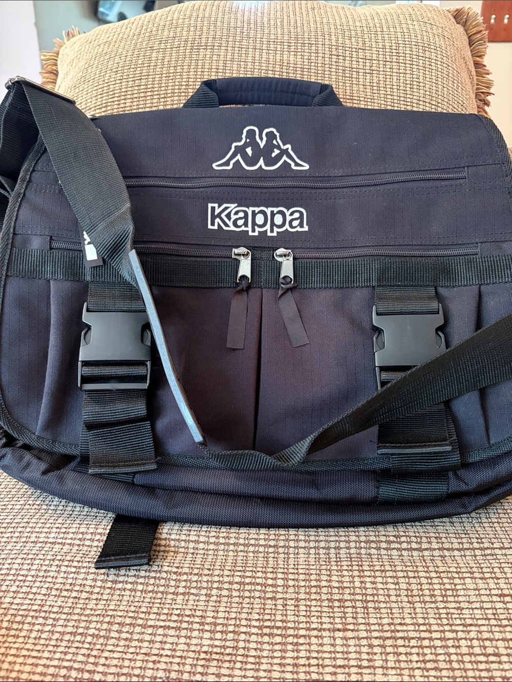 Kappa Black Laptop Messenger Bag with White Logo NEW!!!!